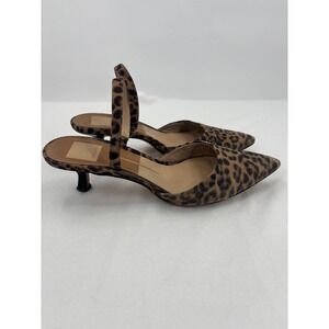 Dolce Vita Leopard Kitten Heel Womens 7 Brown Slingback Pointed Toe Pumps